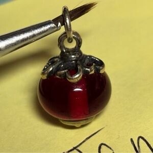 Retired Red James Avery Finial Hearts Charm